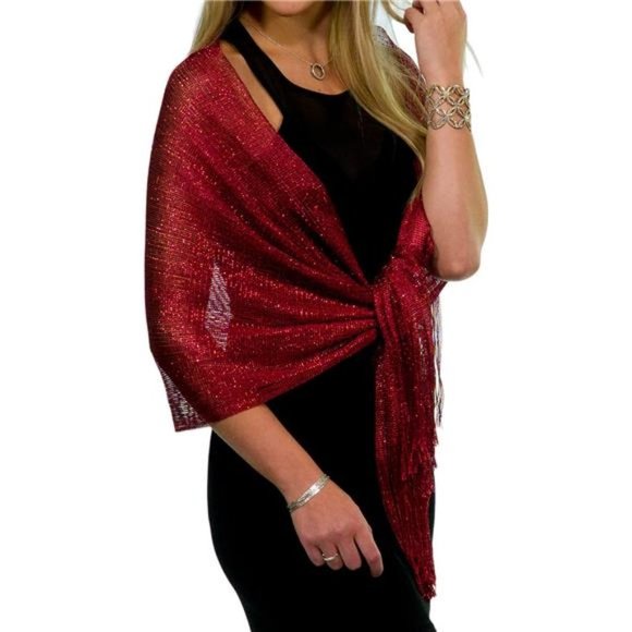 DRESSY Shawls and Wraps for Evening Wear Burgundy Red - Picture 1 of 6